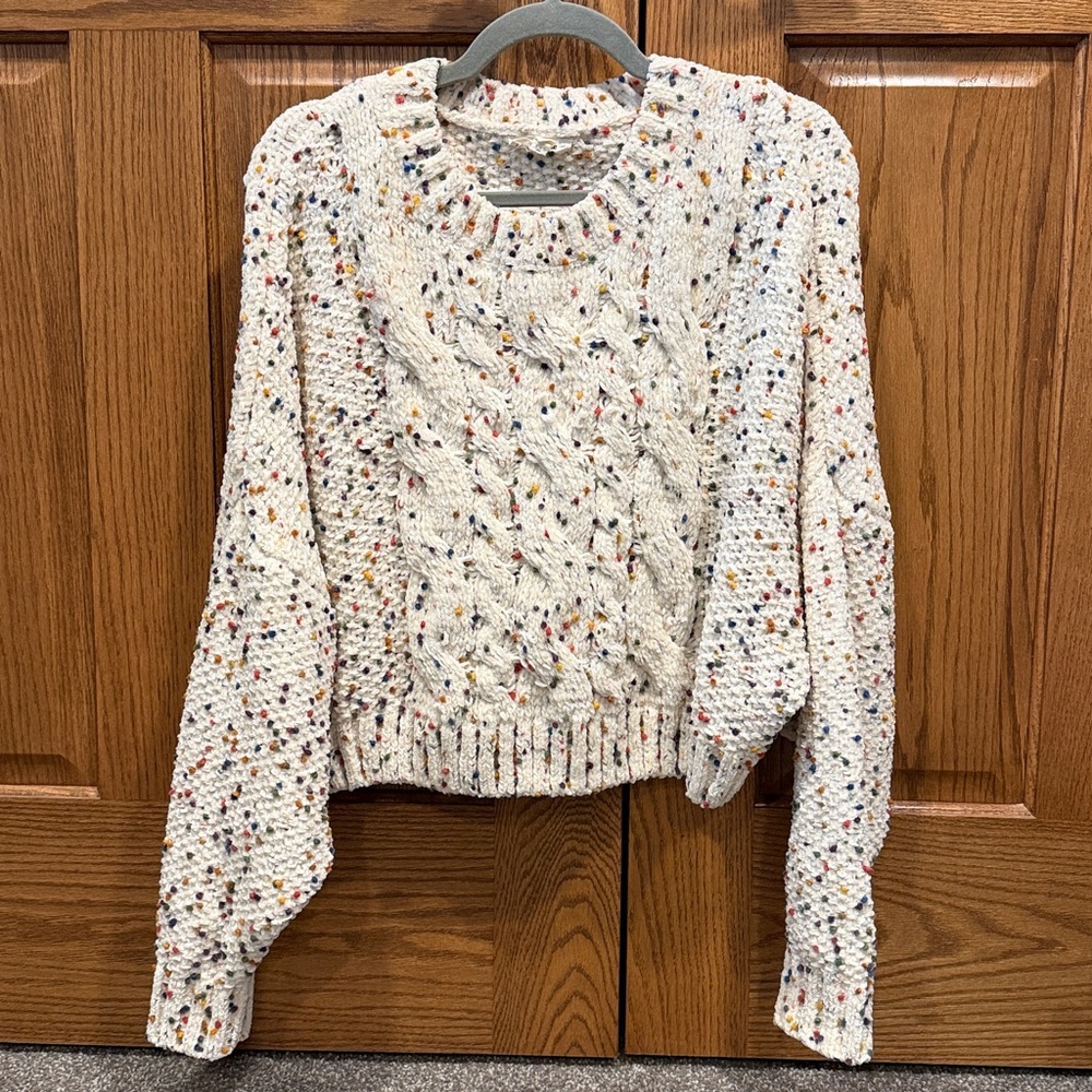 Eesome Cropped Multicolor Speckled Sweater